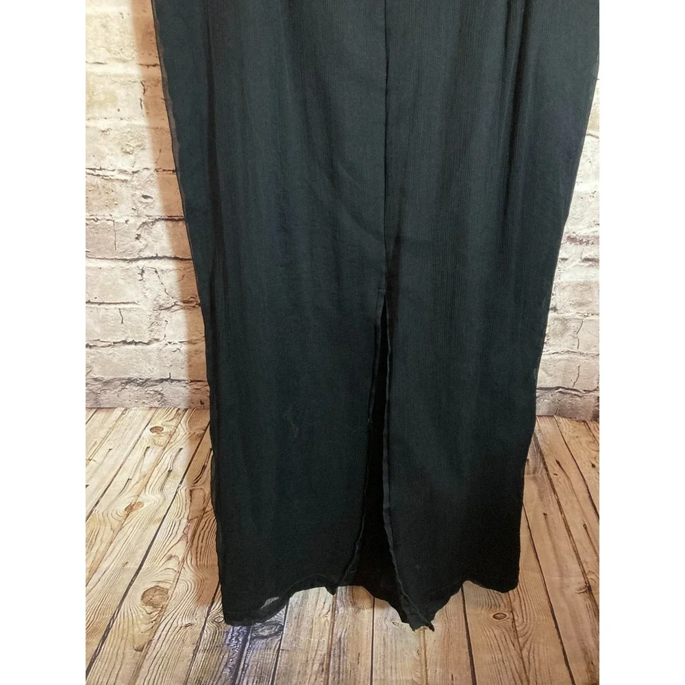 Vintage Jewel Queen Silk Chiffon Maxi Dress Womens 8 Black Grunge Whimsigoth - Picture 12 of 12
